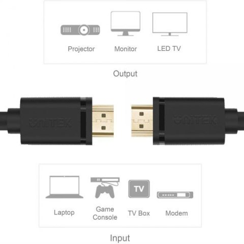 Kabel HDMI Unitek Y-C136M HDMI 2.0 4K 60Hz 1m Kabel HDMI Unitek Y-C136M HDMI 2.0 4K 60Hz 1m
